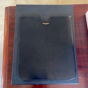 YSL Black leather iPad case